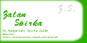 zalan spirka business card